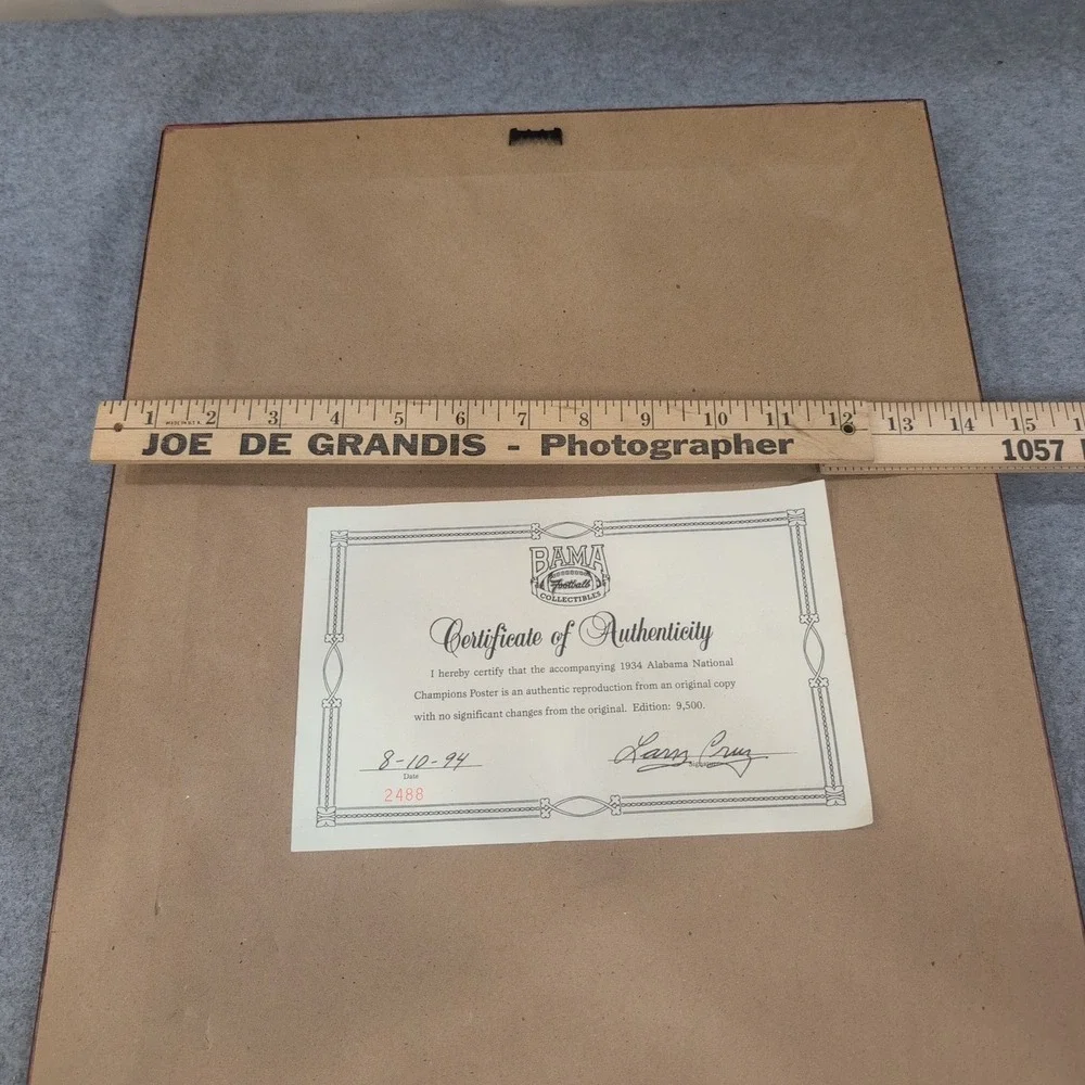 Alabama Crimson Tide 1934 National Champions Framed Poster COA Frank Thomas - Picture 7 of 7